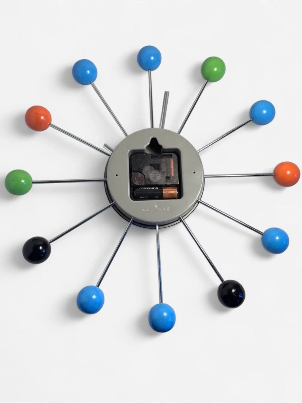 Mid-Century Modern George Nelson-style starburst atomic ball clock